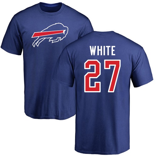 Men NFL Buffalo Bills #27 Tre Davious White Royal Blue Name and Number Logo T Shirt->buffalo bills->NFL Jersey